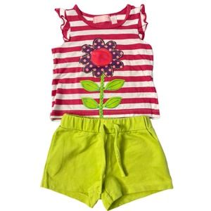 Kids Headquarters 2T Girls Flower Blouse & Shorts